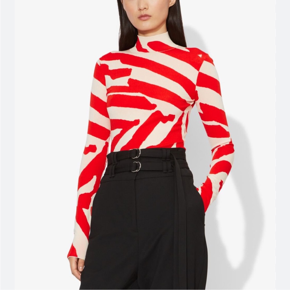 Proenza Schouler Abstract Print Mock Neck Sweater M